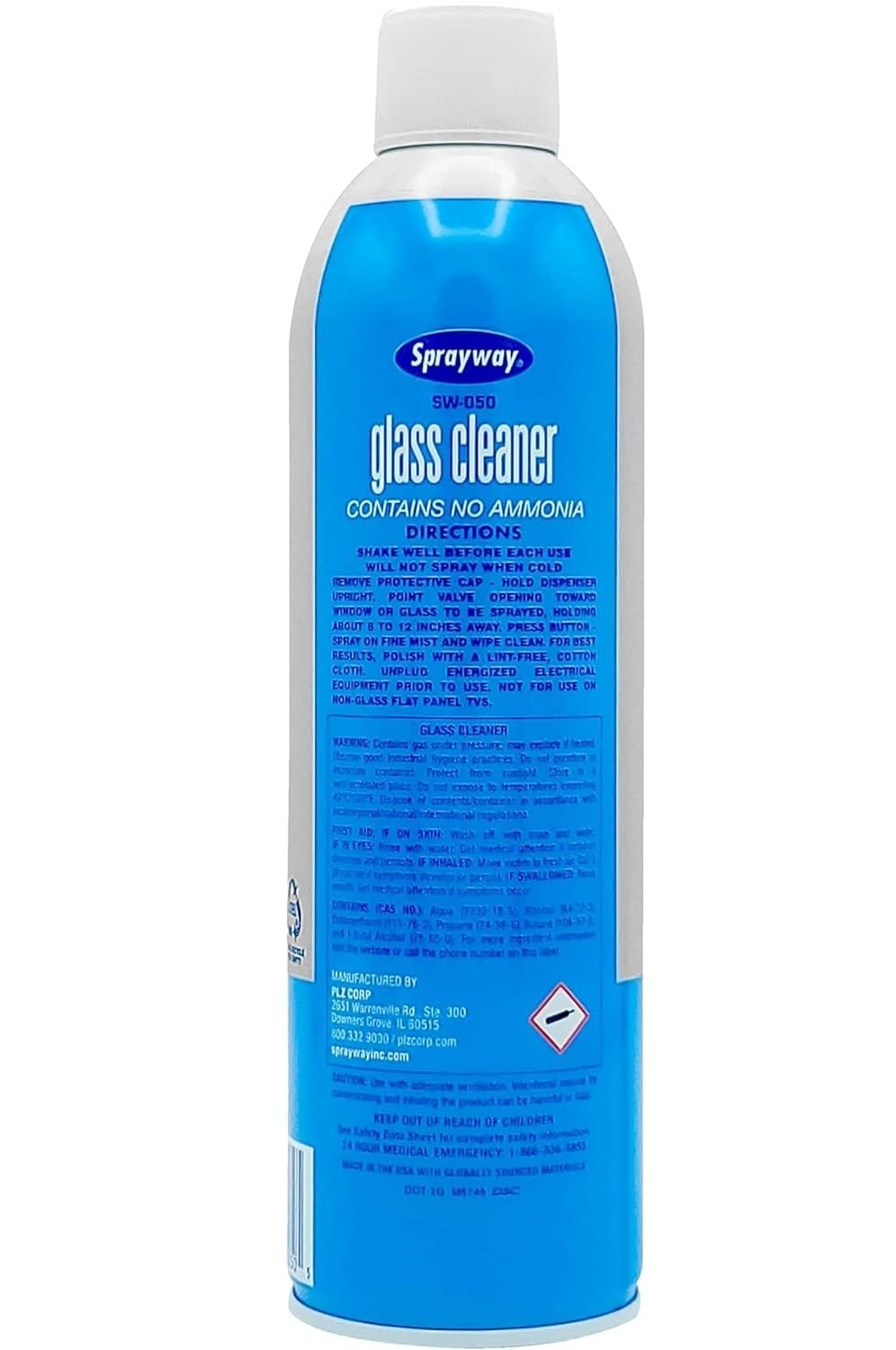 Sprayway Glass Cleaner with Foaming Spray for a Streak-Free Shine Pack of 12