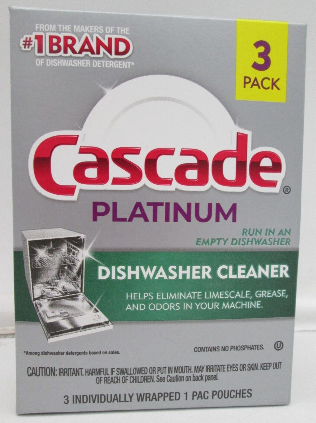 Cascade Platinum Dishwasher Cleaner 3/count Box 2 Box Lot