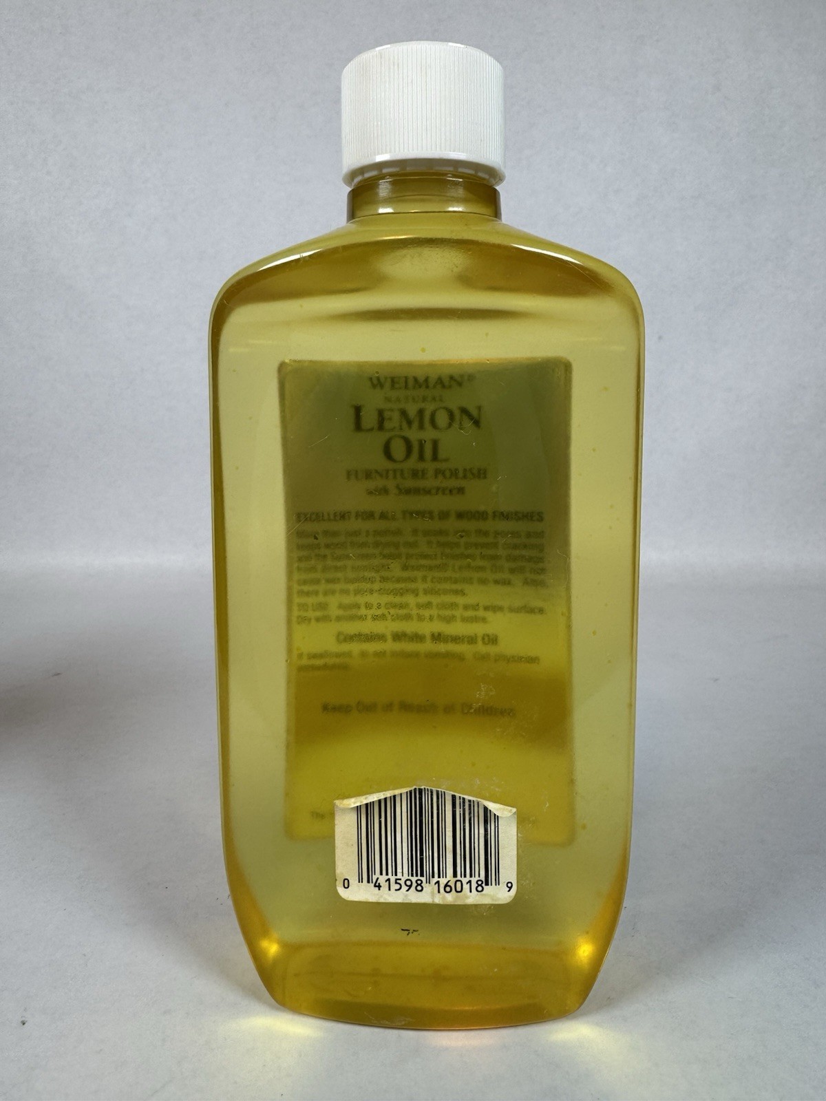 Orig. Weiman Natural Lemon Oil Furniture Polish, Sunscreen UVX15, 16 oz NOS, New