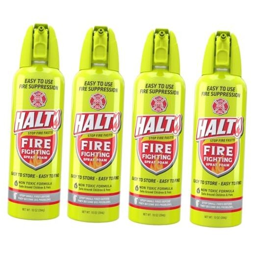 Fire Fighting Foam Spray – Non-Toxic, PFAS Free, Easy to Use, Store, 4-Pack