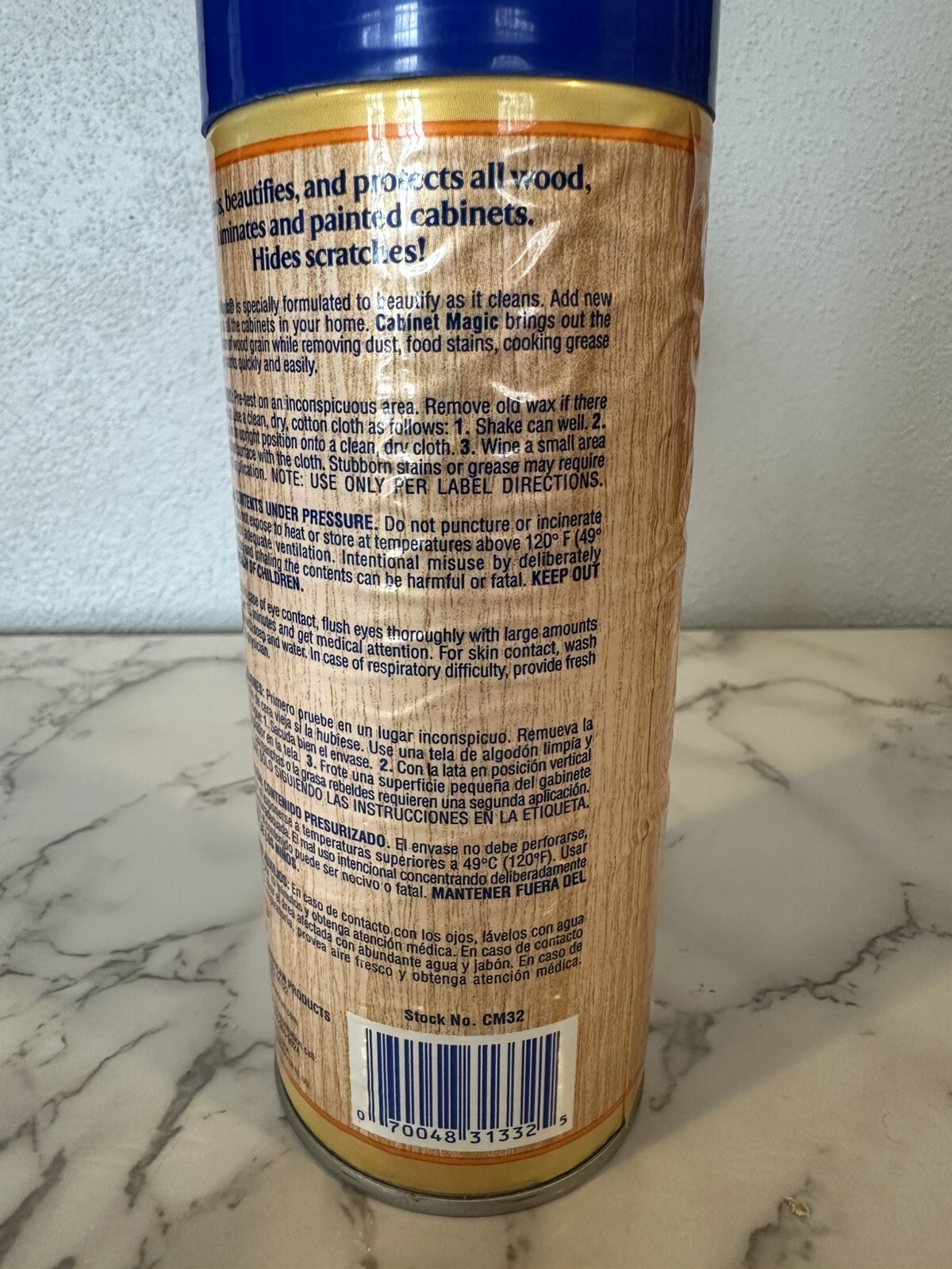 Vintage Cabinet Magic. For Finished Natural Wood. 13oz. Blue Cap. Used. 90% Full