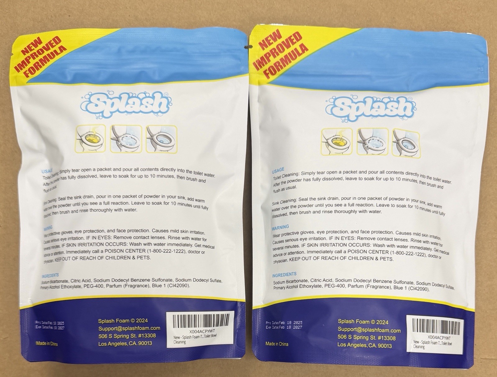 Splash Foaming Advanced Cleaner Lot Of 2 Each 350g / 12.35 Oz Exp:12/2026 Sealed