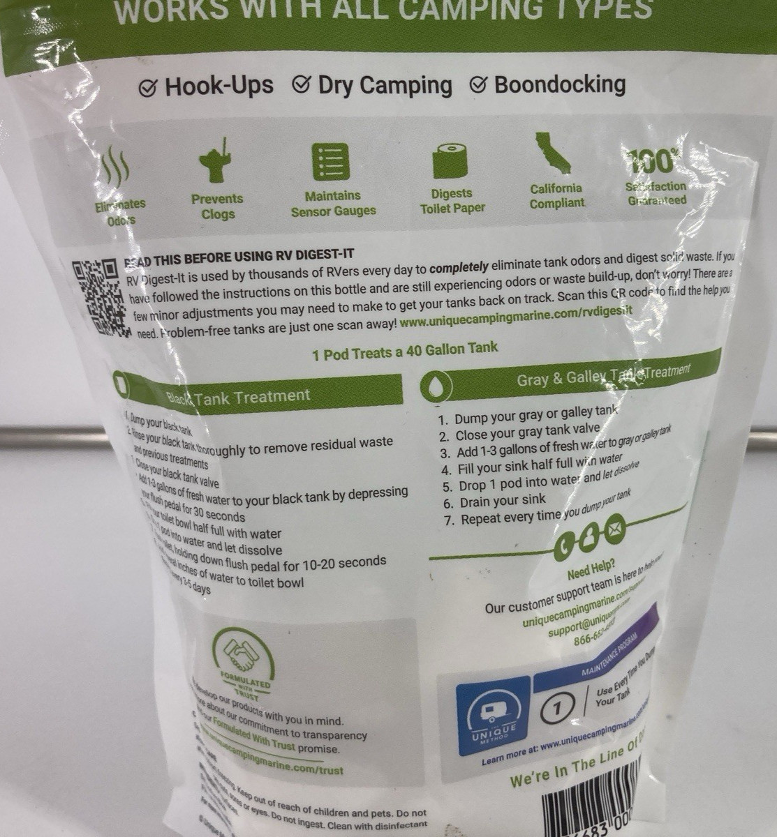 RV Digest-It Drop-In Pod Holding Tank Toilet Treatment (18 Rapid-Dissolve)