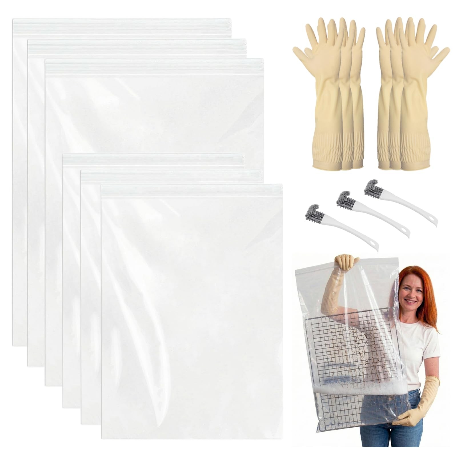 12 Pack Oven Rack Cleaning Bags, Large Sizes (23.62*35.43 in/19.69*27.56 in),…