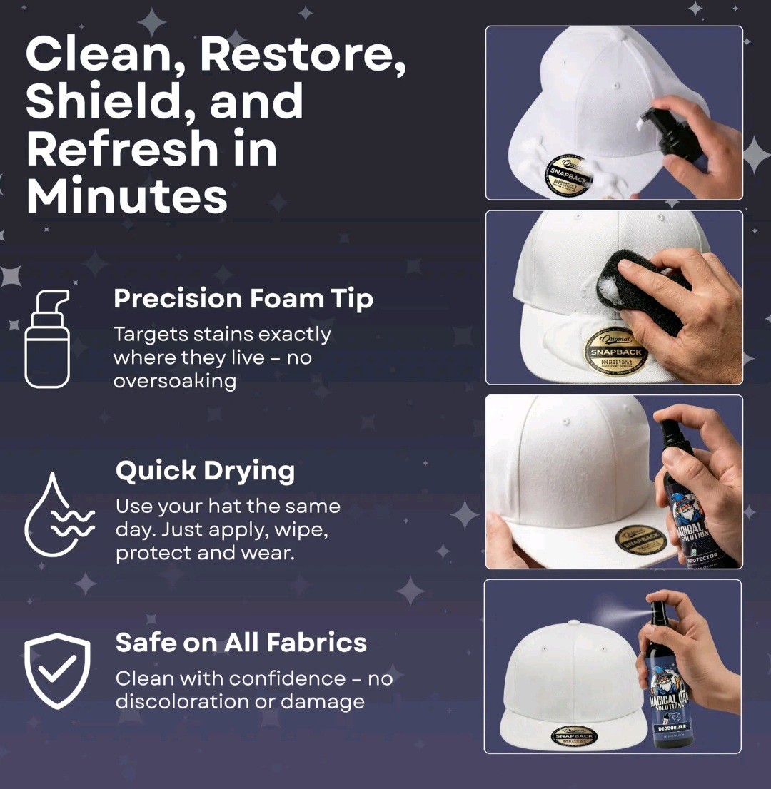 Hat Cleaning Kit Complete Magic Bundle Magic Foam, Deodorizer, Protector, Brush