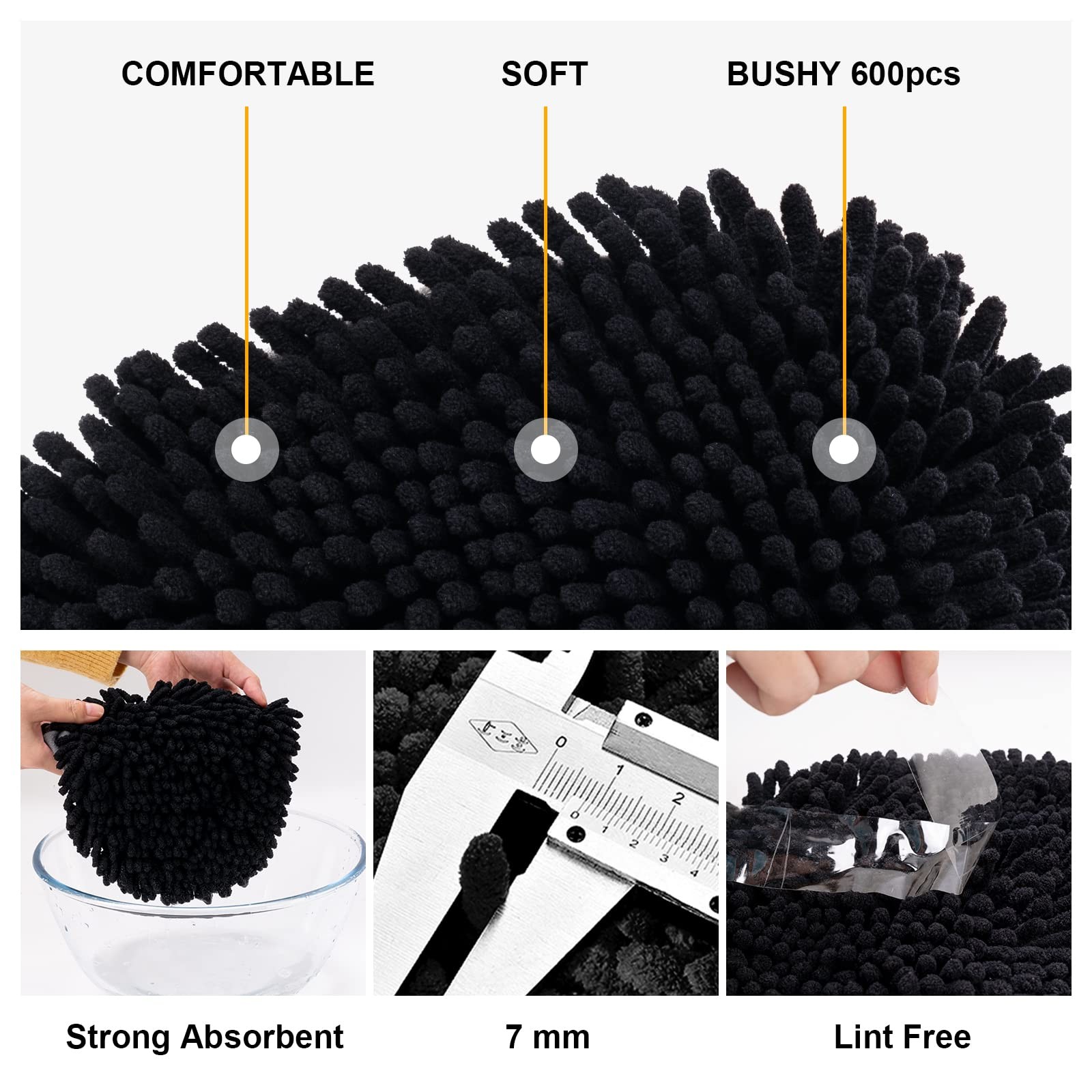 62″ Car Wash Brush Kit Mitt Mop Sponge with Long Handle Chenille Microfiber C…