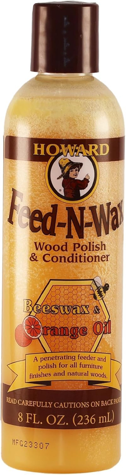 Feed-N-Wax Wood Polish & Conditioner, 8 Oz, Orange