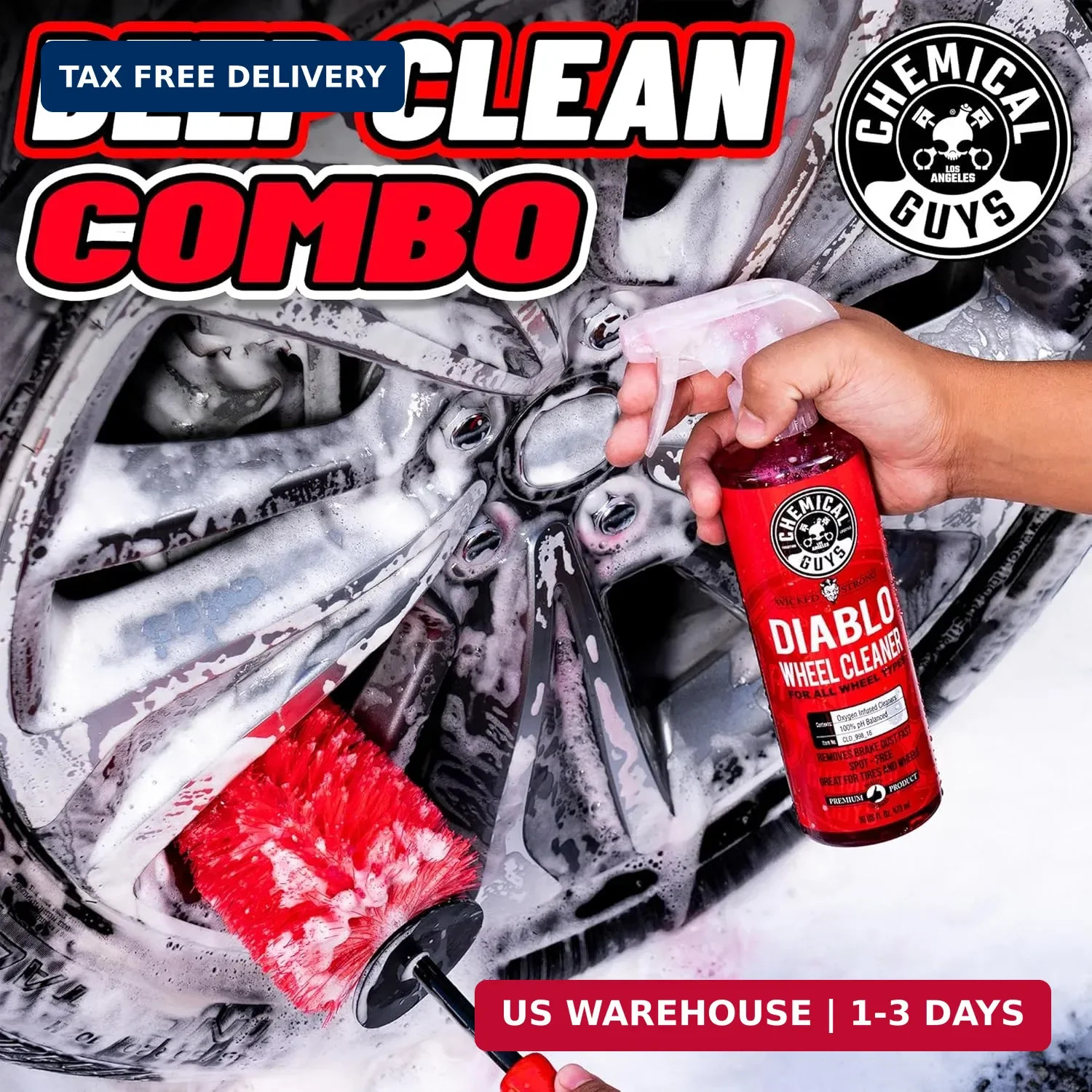 Chemical Guys Diablo Wheel Cleaner Spray – 2 Pack 16 oz Bottles, Safe on All Whe