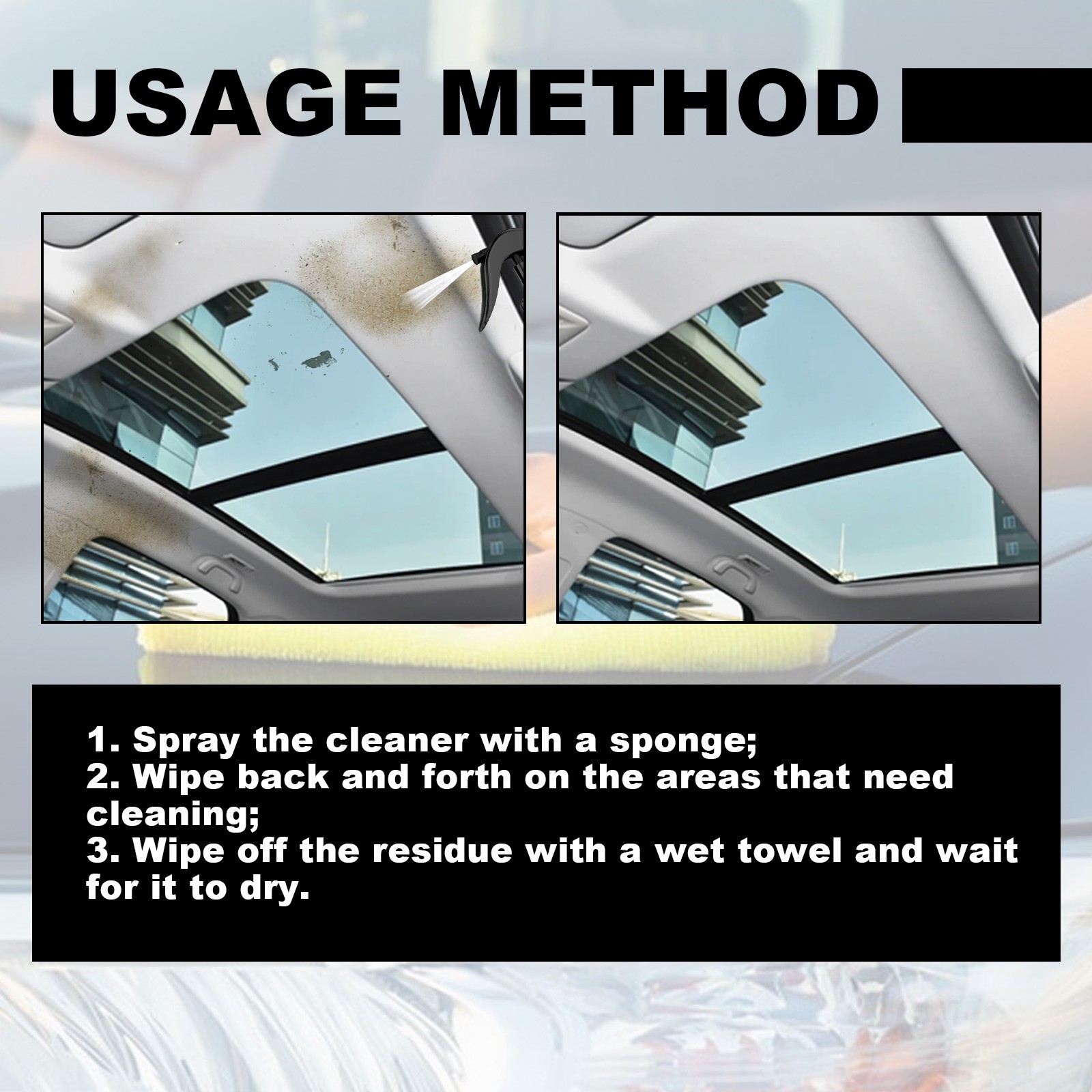 Car Headliner Cleaner Auto Upholstery Fabric Ceiling Stain Remover Spray
