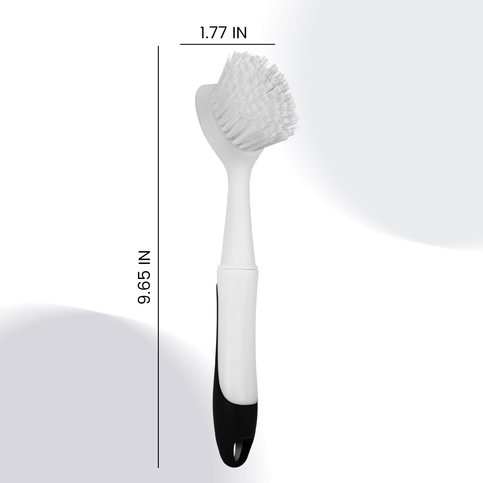 2 Pack Dish Brush with Handle Built-in Scraper Nylon Scrubber for Dishes