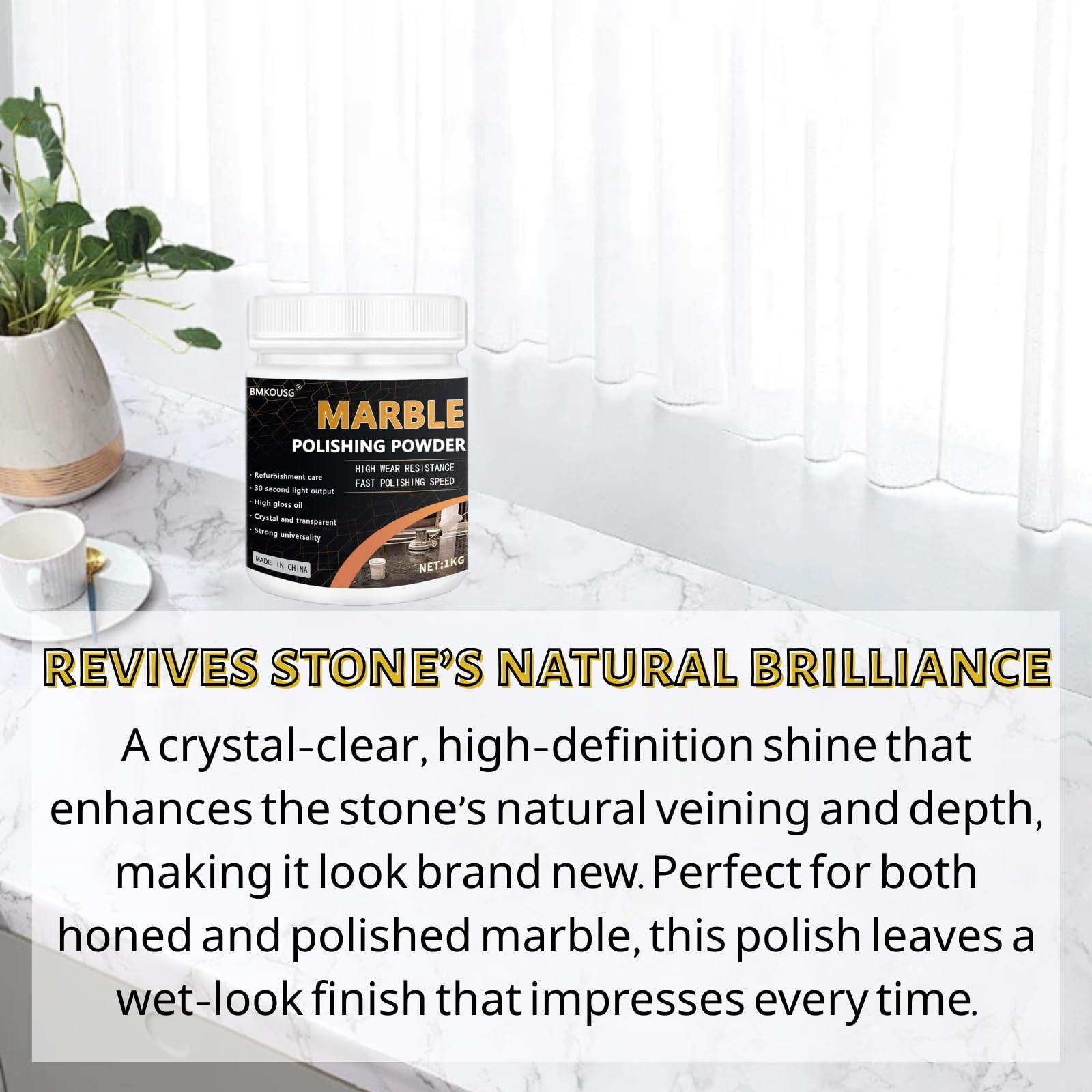 2.2LB Marble Polishing Powder Granite Polish Marble Cleaner Nature Stone Seal…