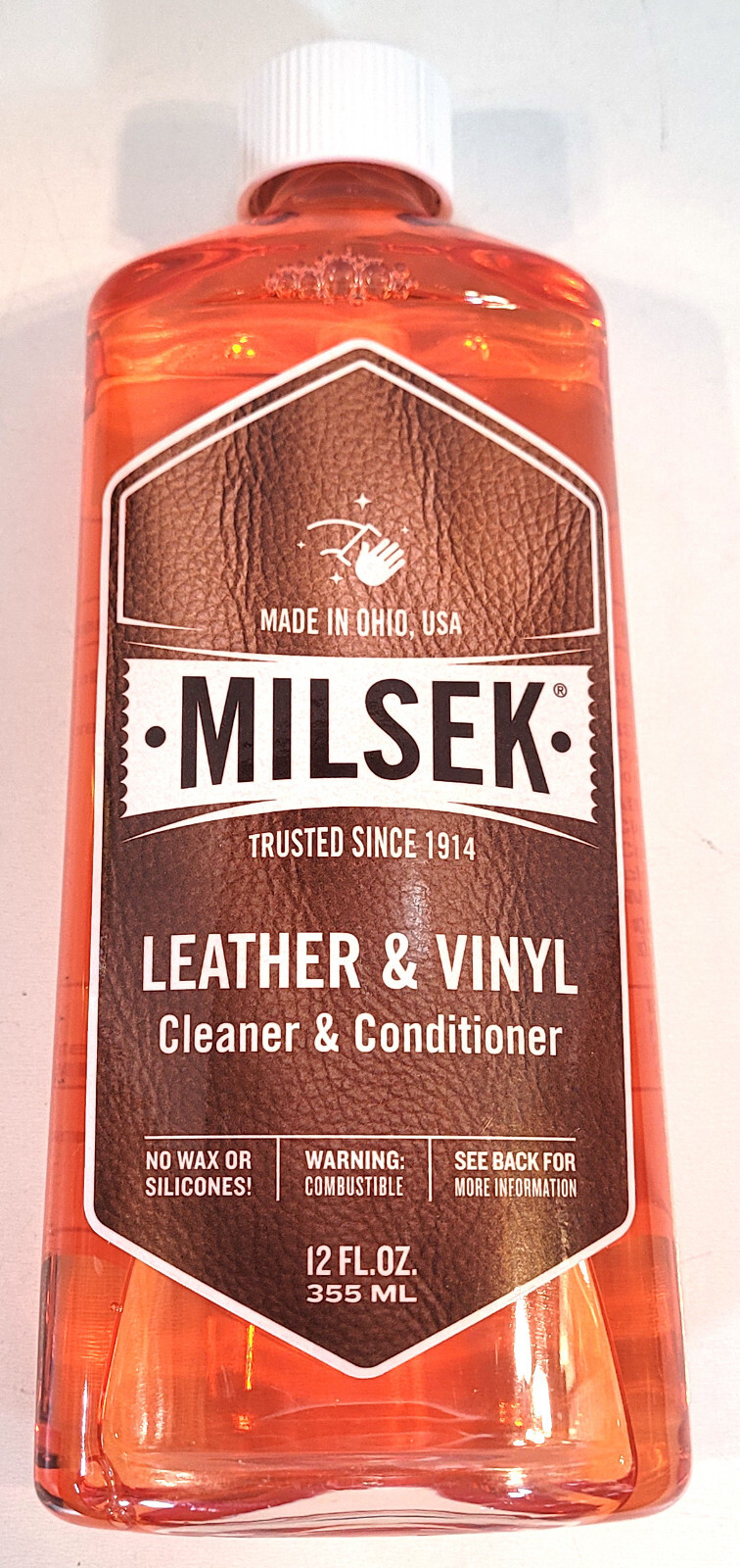 Milsek LC-12 Leather and Vinyl Cleaner & Conditioner, 12 Ounce, Mandarine