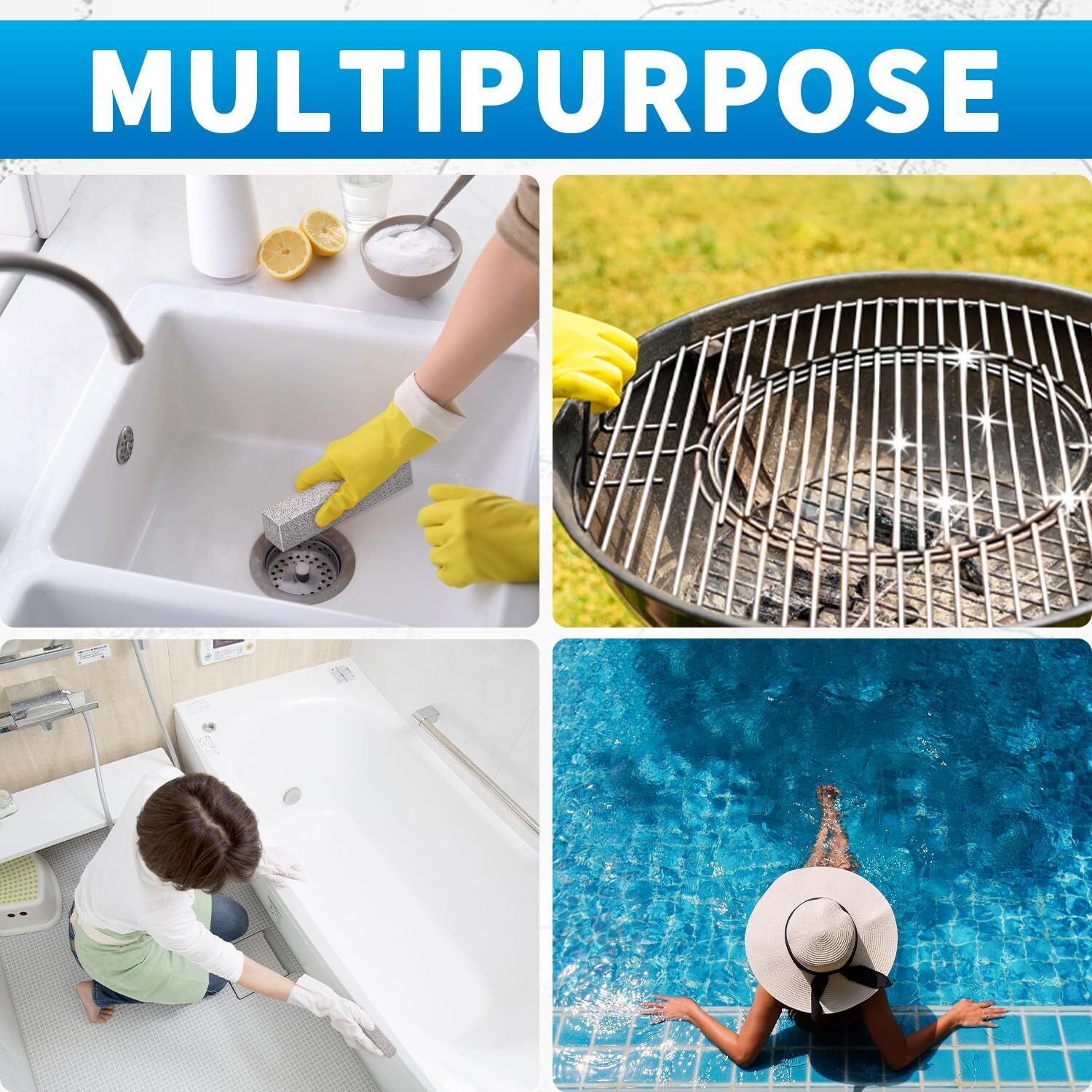 Pumice Stone for Toilet Bowl Cleaning,Scouring Stick Tile Bath-tub/Kitchen Sink