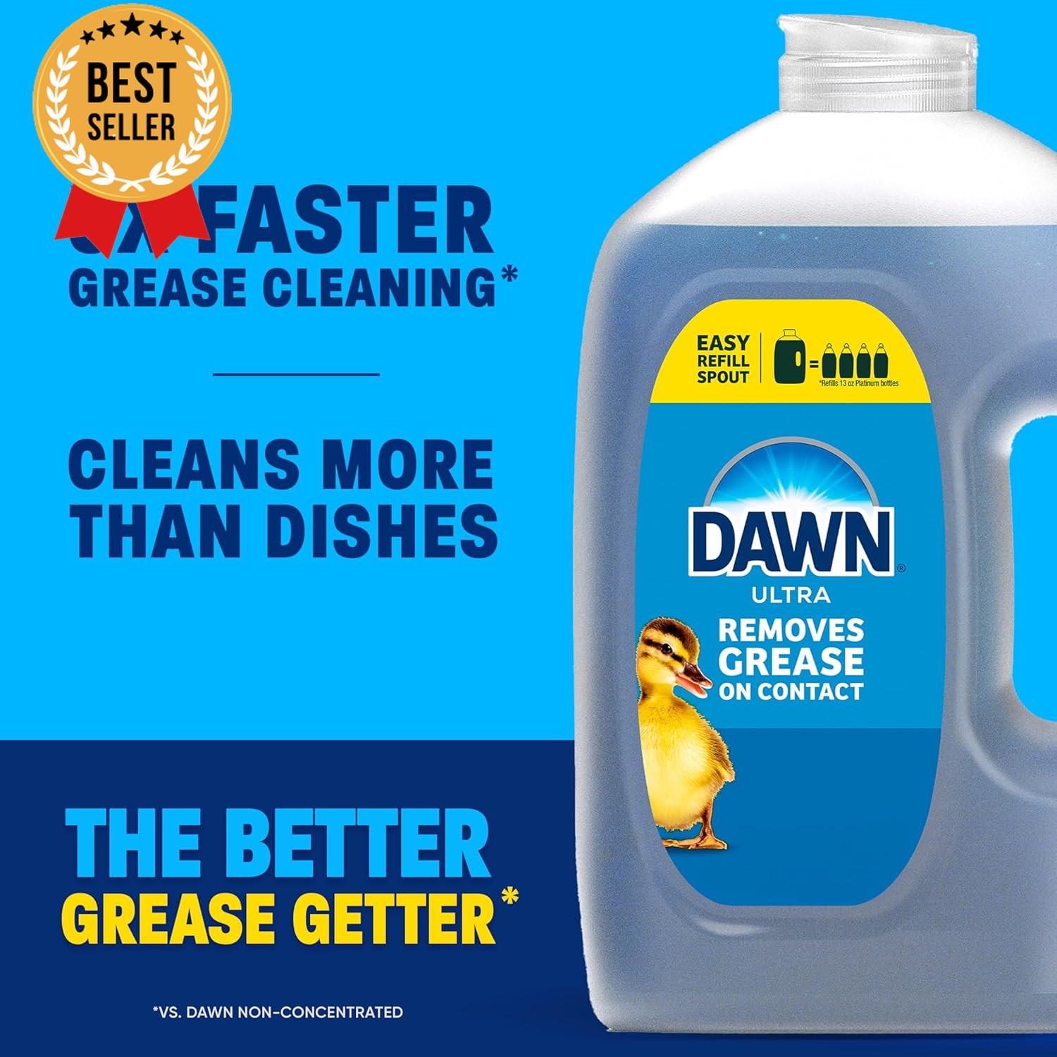 Platinum Dish Soap Refill Fresh Rain Scent 51.5oz 2 Pack Liquid Detergent