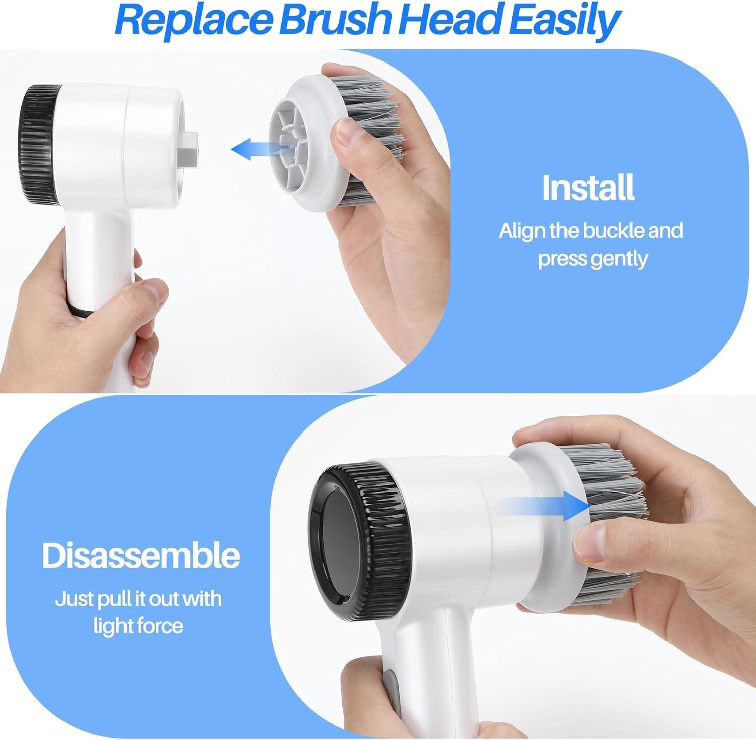 Cordless Electric Spin Scrubber 3-Speed Power Cleaning Brush w/Battery Display