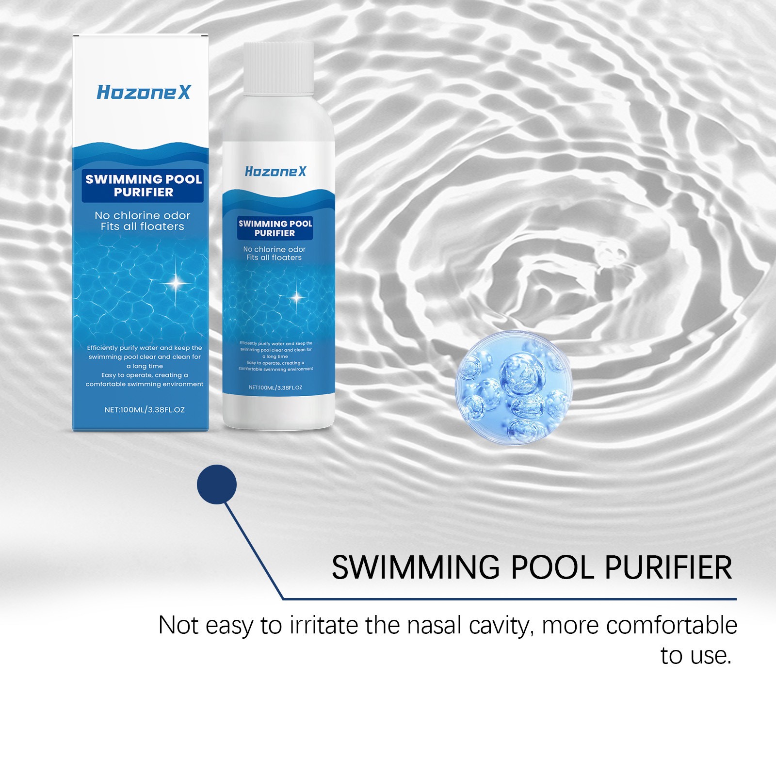 Hozonex Swimming Pool Purifier,Pro Pool Water Purifier Liquid,Removes Cloudiness