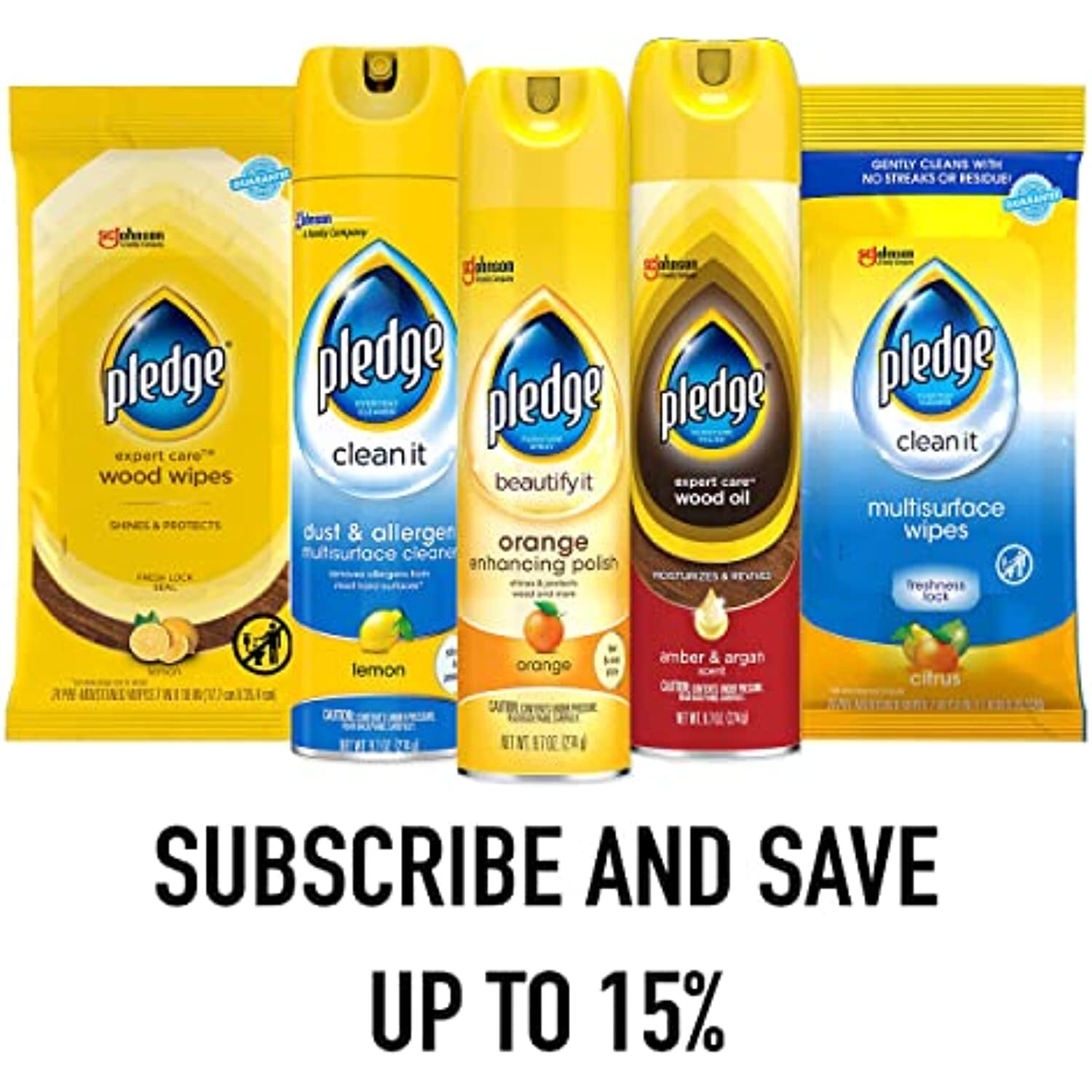 Pledge Multi-Surface Furniture Polish Wipes, Works on Wood, Granite, and