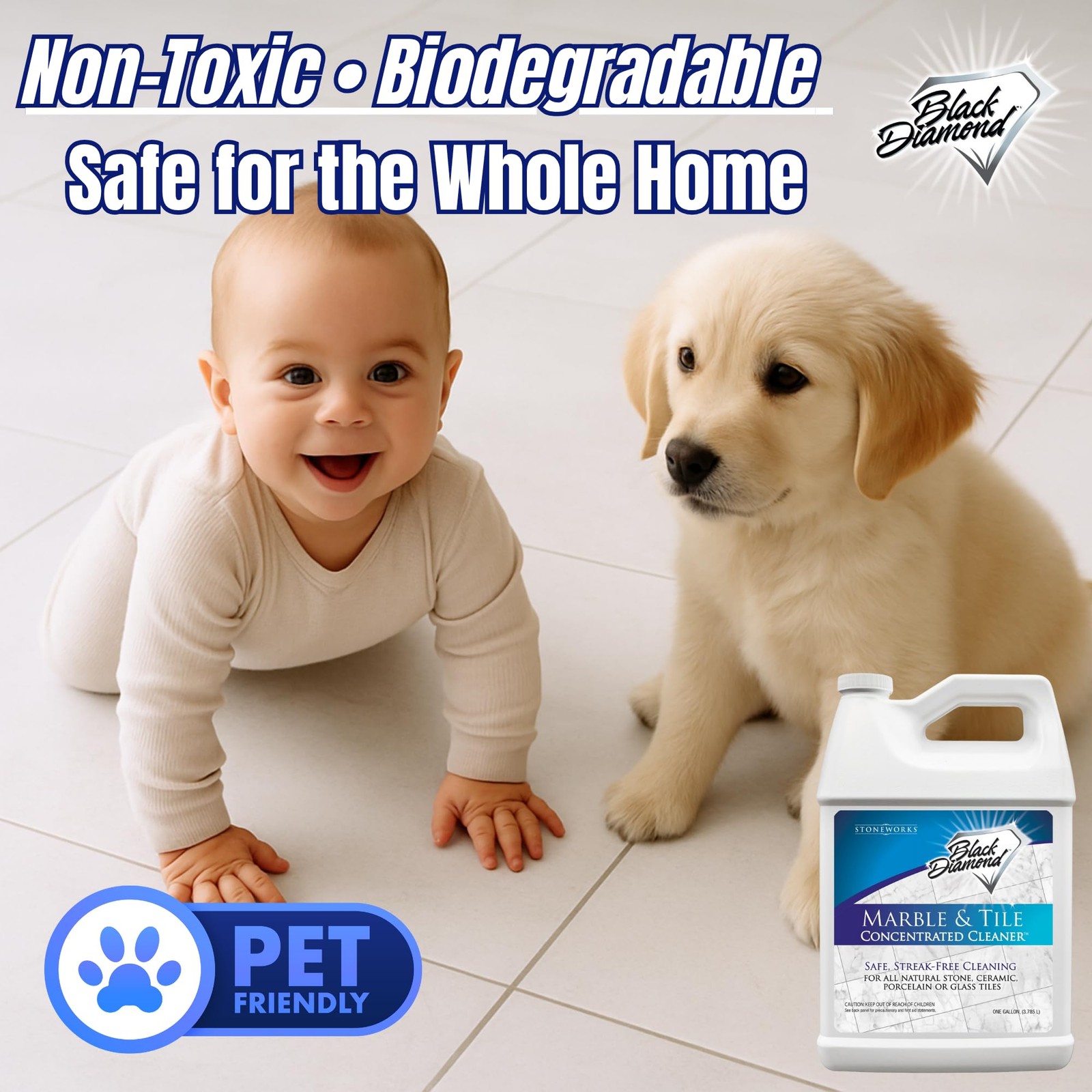 MARBLE & TILE FLOOR CLEANER. Great for Ceramic, Porcelain, Granite, Natural S…