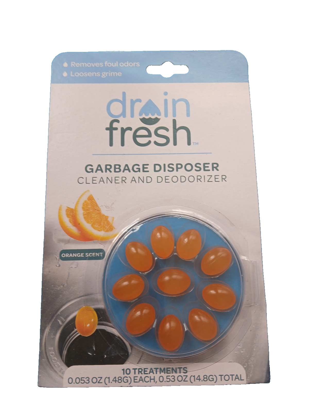 Sink Fresh Orange Garbage Disposal Cleaner Deodorizer 10 ct