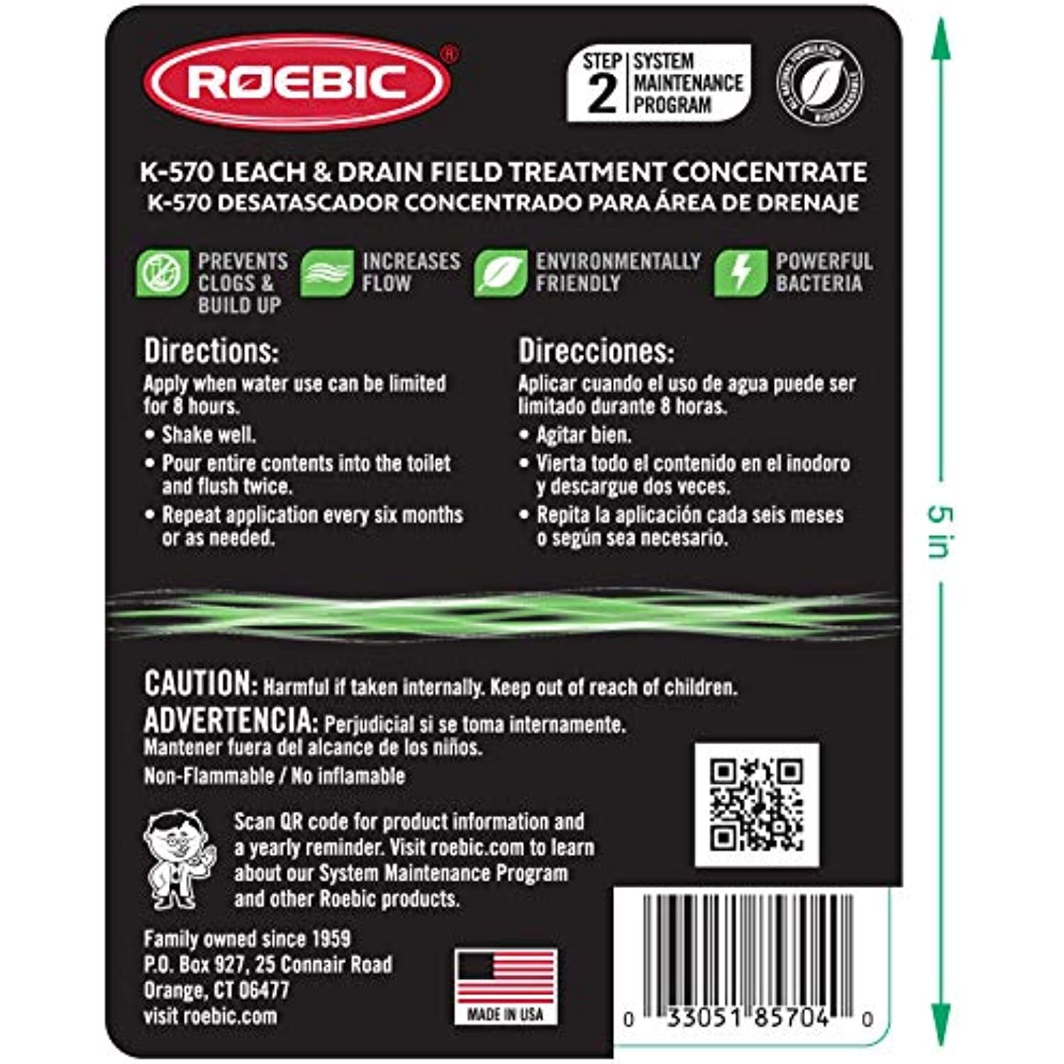 Roebic K-570-Q Biodegradable Leach and Drain Field Treatment Concentrate