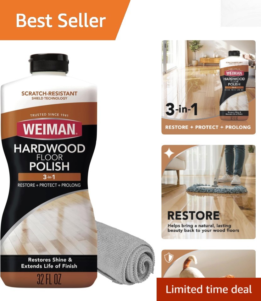 Safe & Reliable Weiman 32 Oz Hardwood Floor Polish – Scratch Resistant Finish