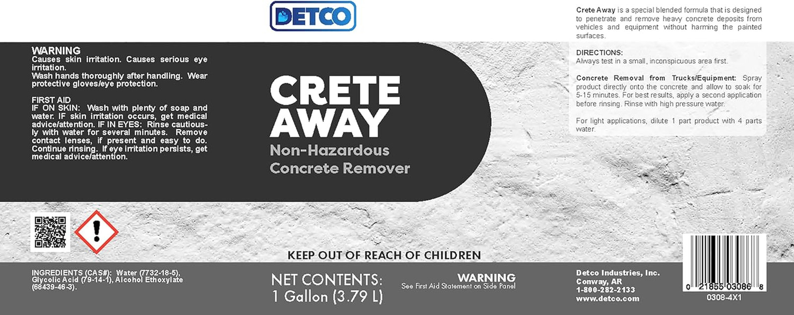 Crete Away Concrete Remover & Dissolver – Non Toxic, Biodegradable, Acid Free Ce