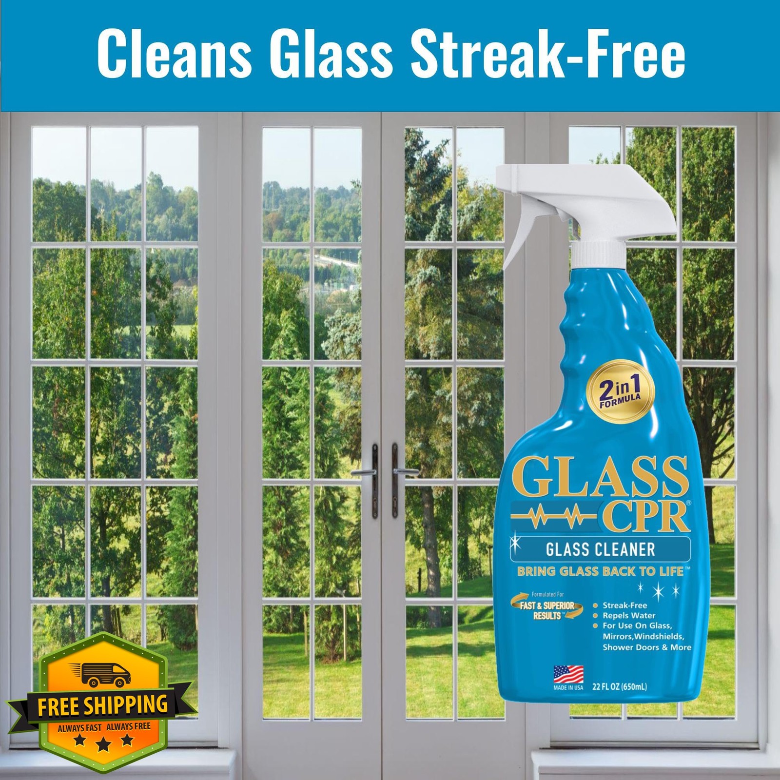 CPR Glass Cleaner W/ Microfibers 22 oz