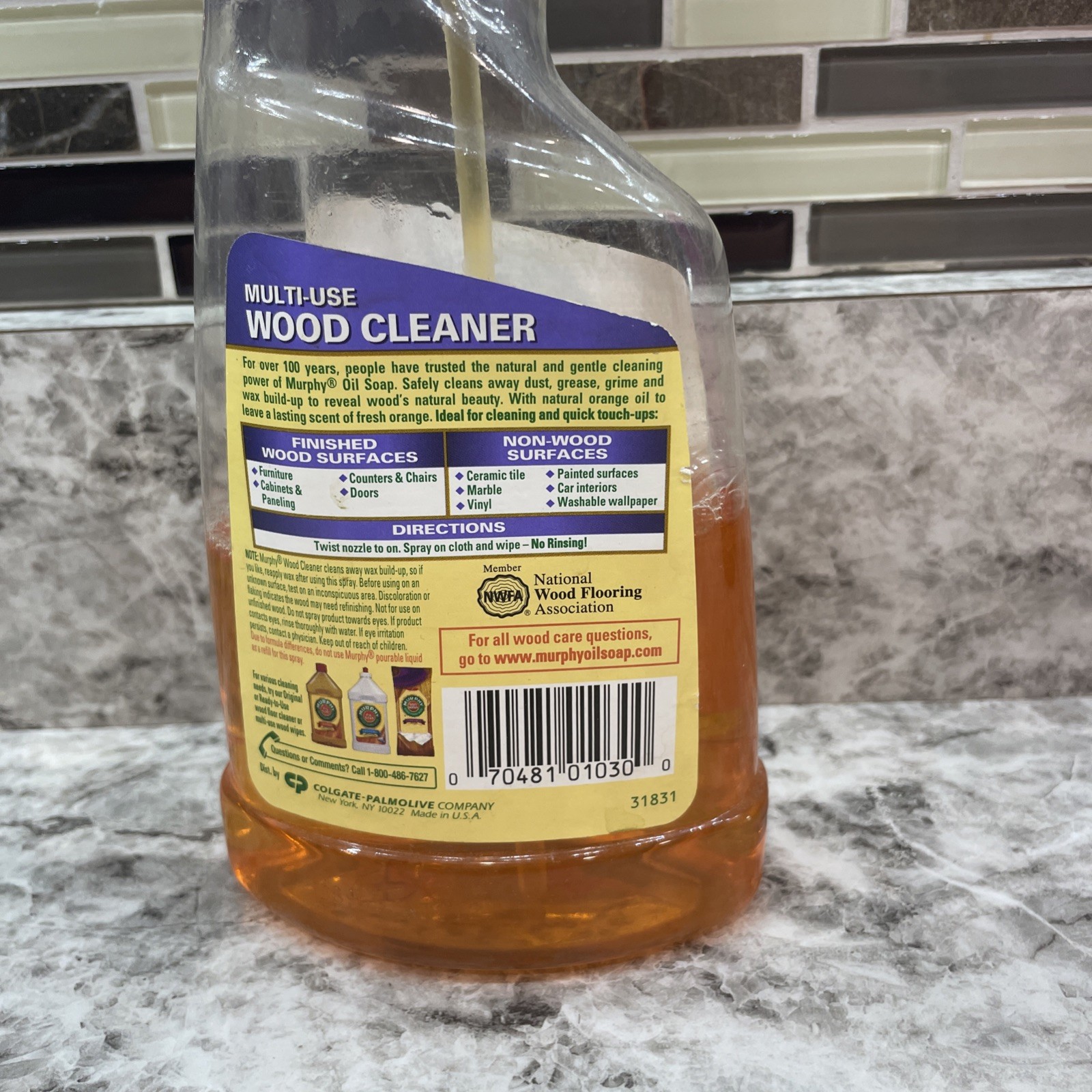 50% Full Murphy’s Oil Soap Clean & Shine Multi-Use Orange Wood Cleaner 22 oz Old