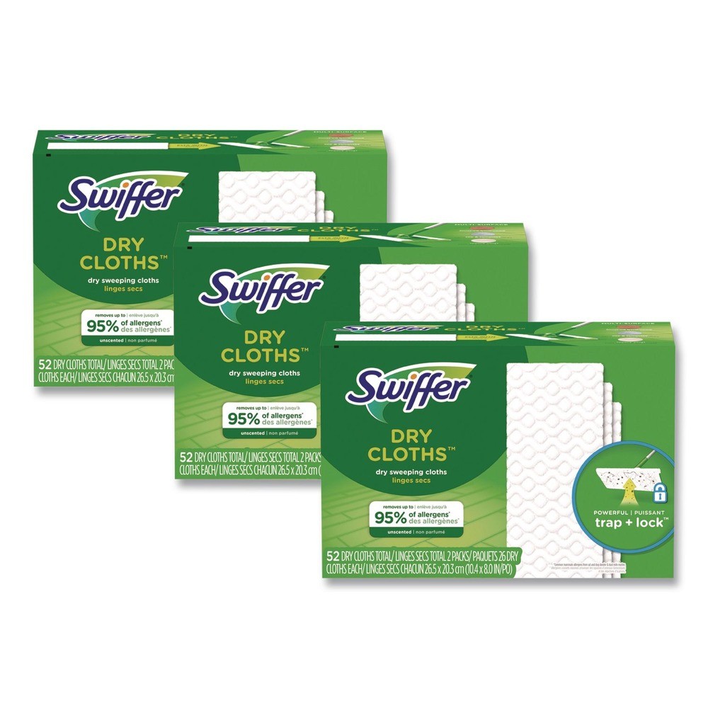 Swiffer 81216 10.4 in. x 8 in. Dry Refill Cloths – White (156/Carton) New