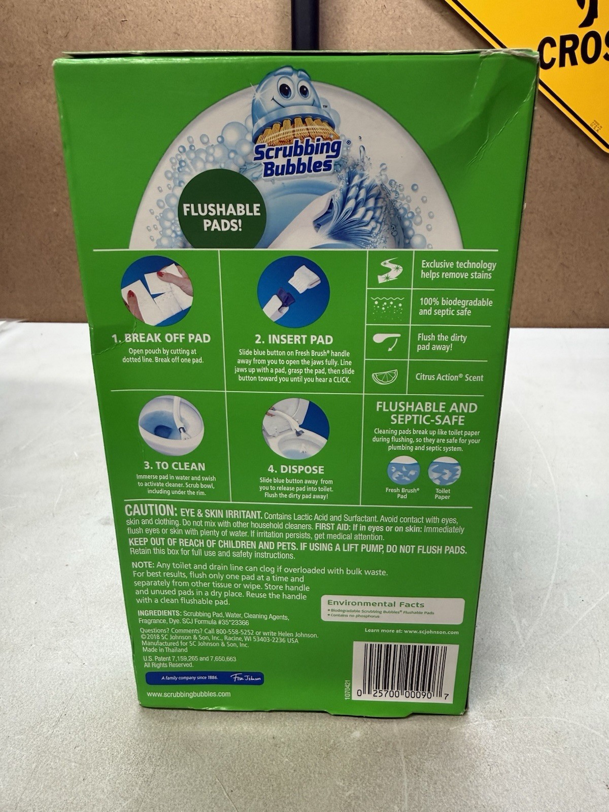 40 Pk Scrubbing Bubbles FRESH BRUSH Flushable Pads Toilet Cleaning Refill Heads