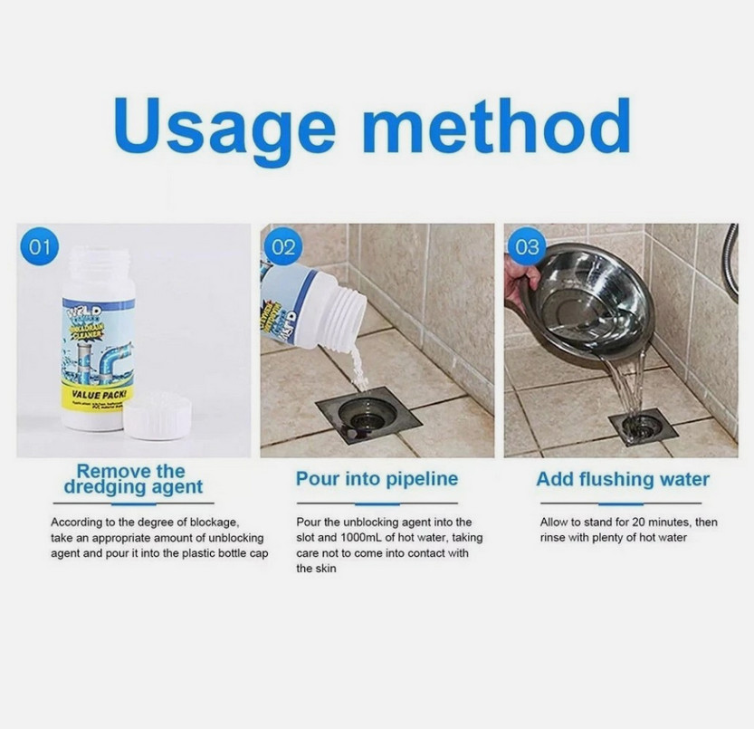 Wild Tornado Powerful Sink Drain Cleaner High Efficiency Clogging Cleaner