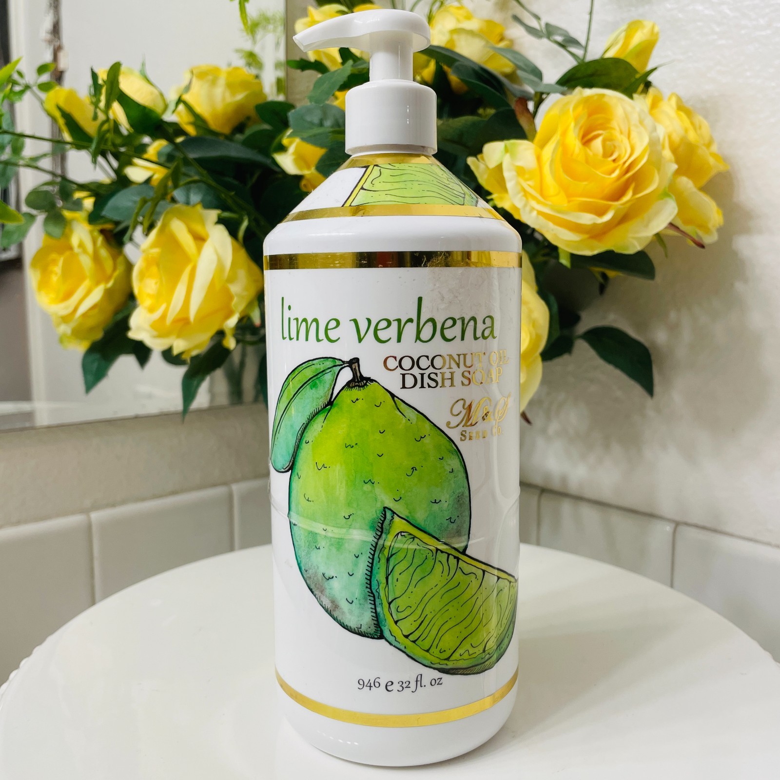 2X Home & Body Co Lemon Verbena Dish Soap Gel Wash Large Size 946ml / 32 fl oz