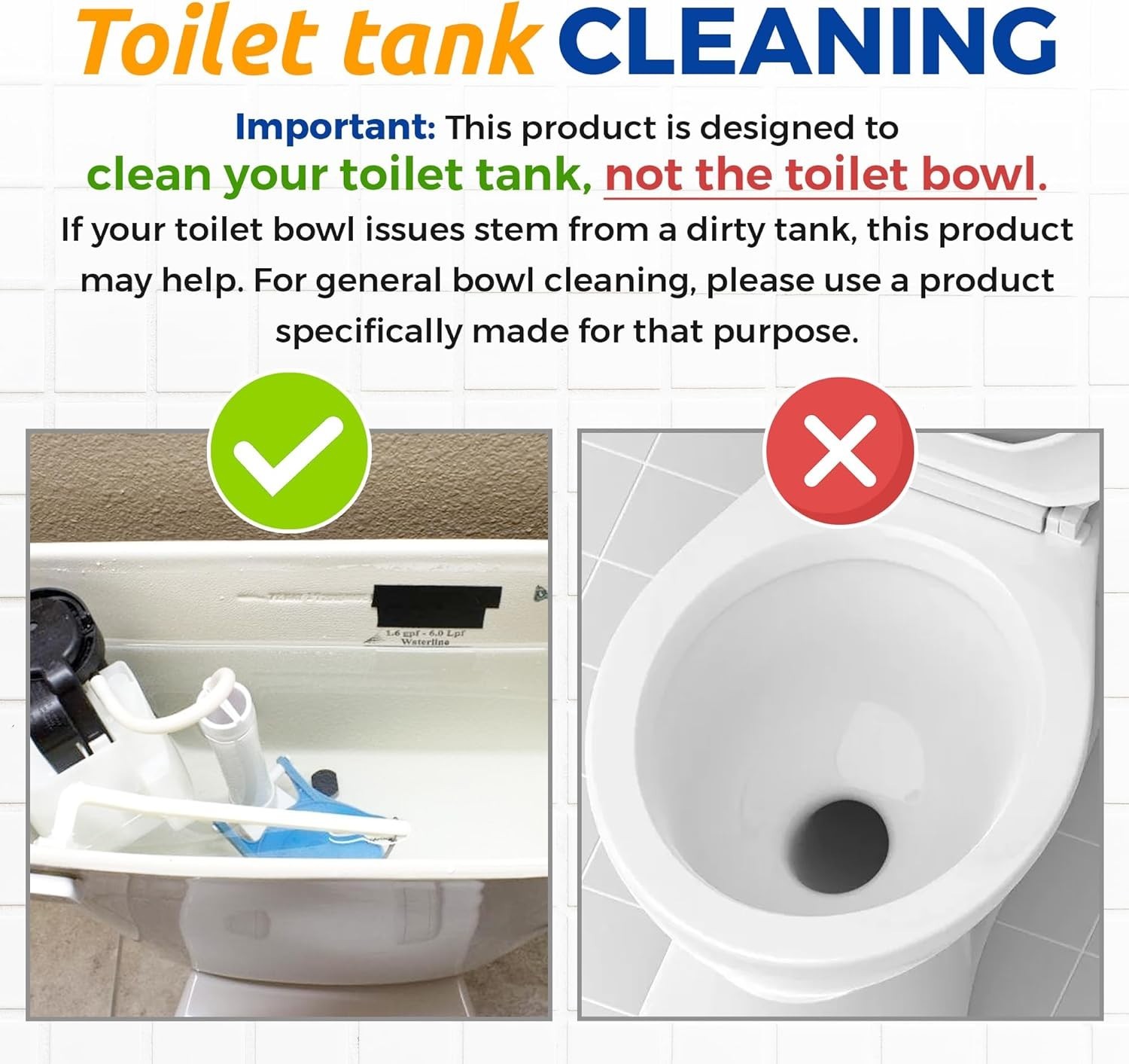 Toilet Tank Cleaner, Single Use 8oz 227g Packet *Not For Toilet Bowl* Removes…