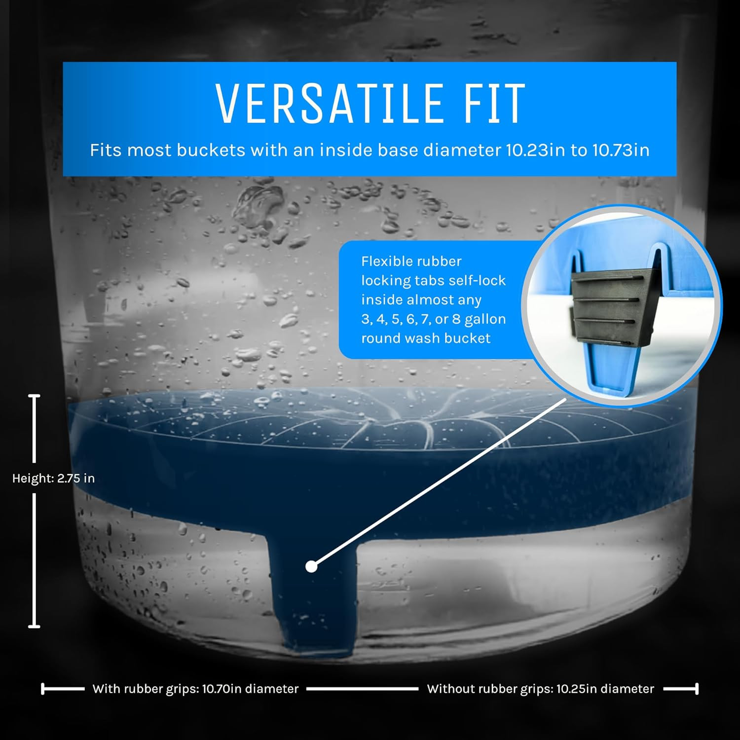 Dirt Lock Car Wash Insert – Bucket Filter for 3–8 Gallon round Pails – Traps Deb