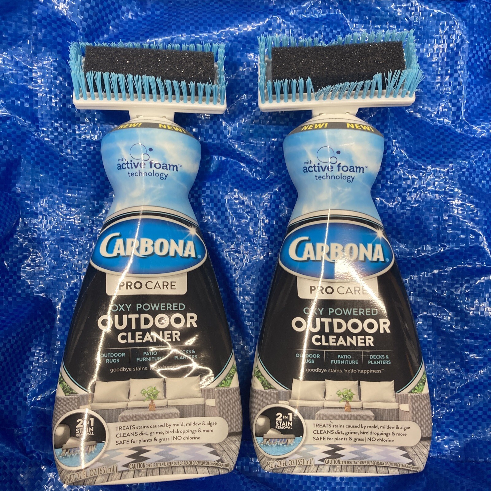 CARBONA PRO OXY OUTDOOR CLEANER 2-1 Stain Removal Active Foam 22oz Lot Of 2