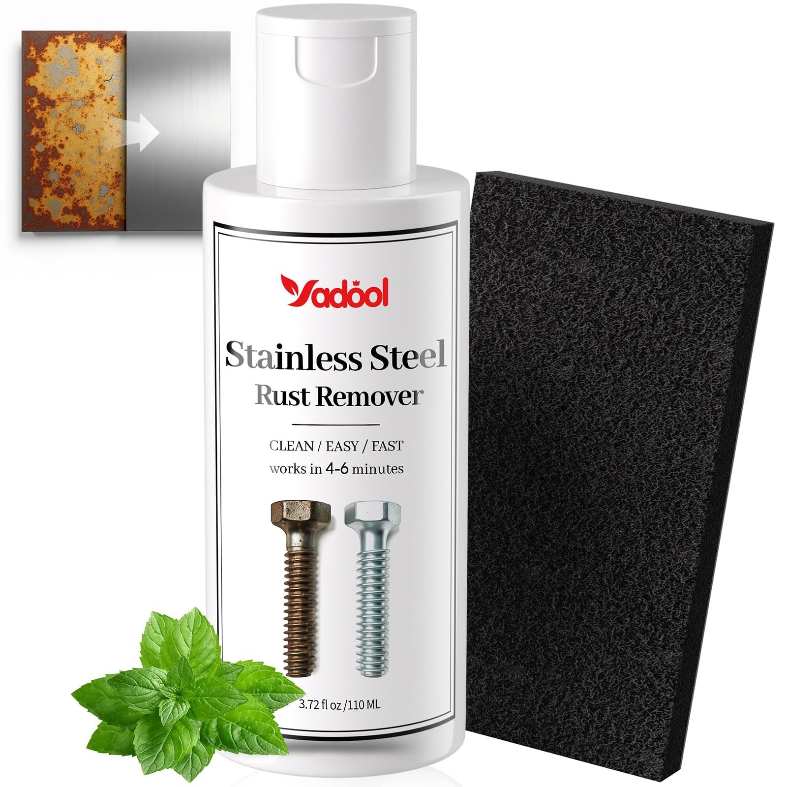 Stainless Steel Rust Stain Remover & Cleaner – 3.72 Fl Oz for Appliances, Grills