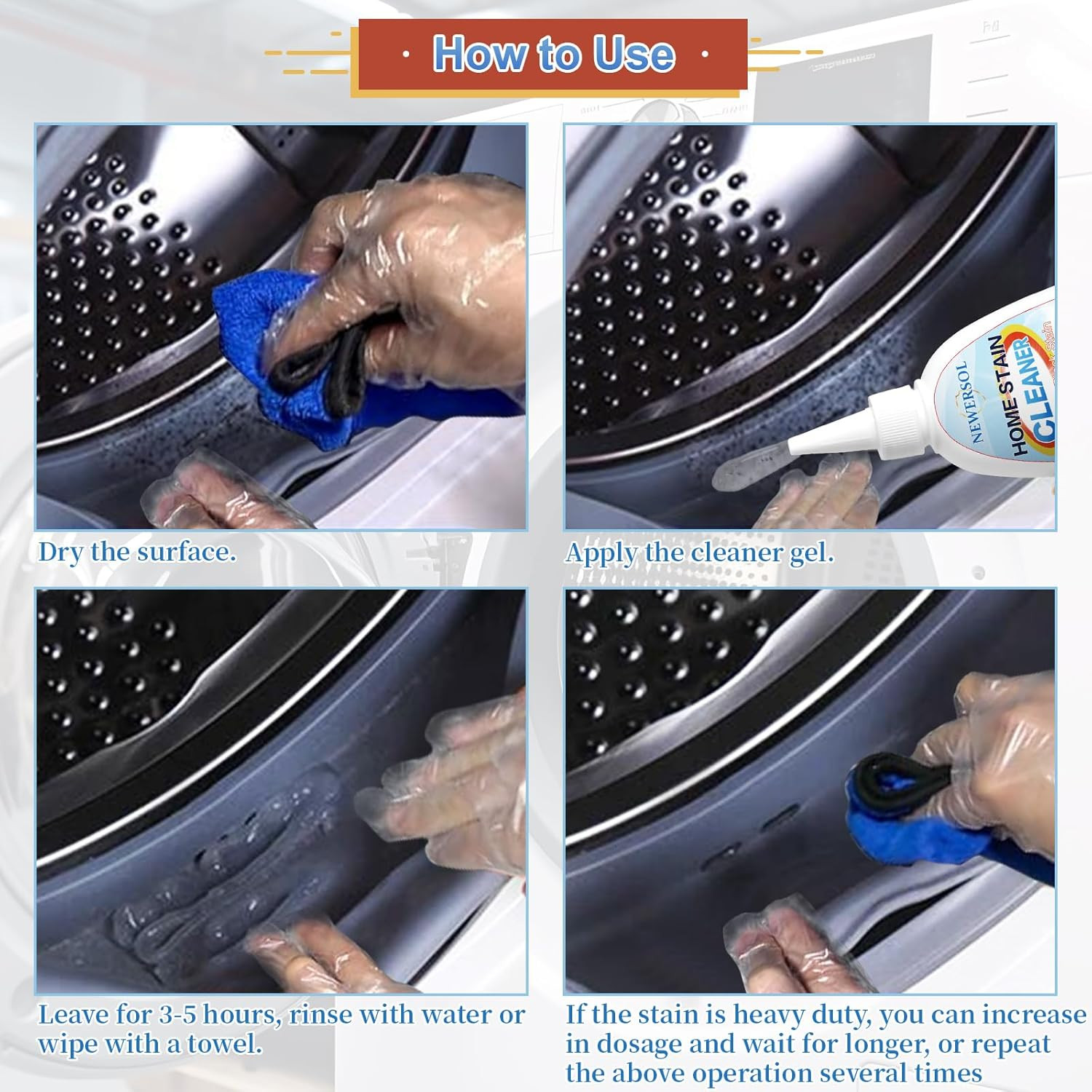 Black Stain Remover Gel Washing Machine Cleaner Front Loader Grout Cleaner Home