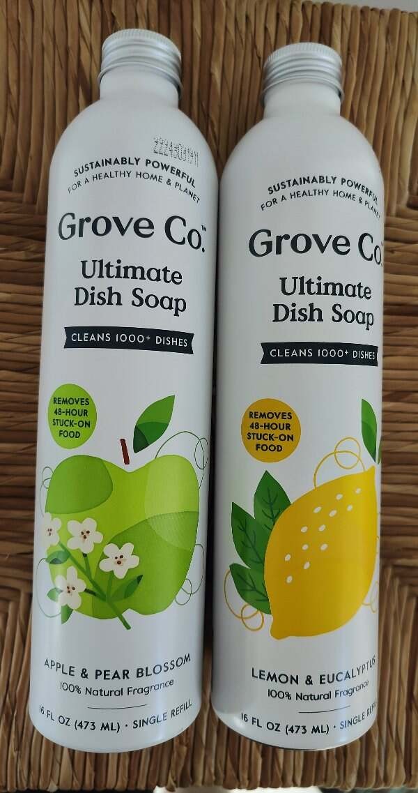 Grove Co. Ultimate Dish Soap 16 Ounce TWO Apple & Pear Blossom Lemon Eucalyptus