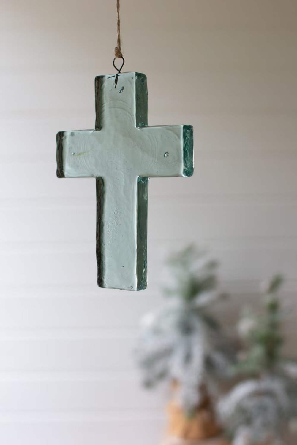 Recycled Glass Cross Suncatcher