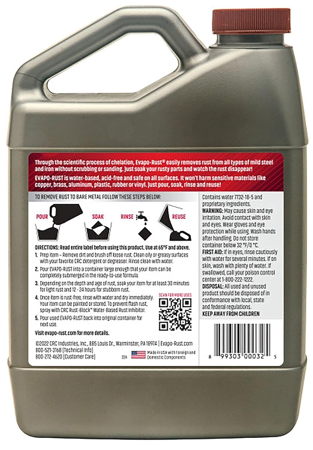 CRC Evapo-Rust Heavy-Duty Rust Remover 32 oz Water-based Non-Corrosive