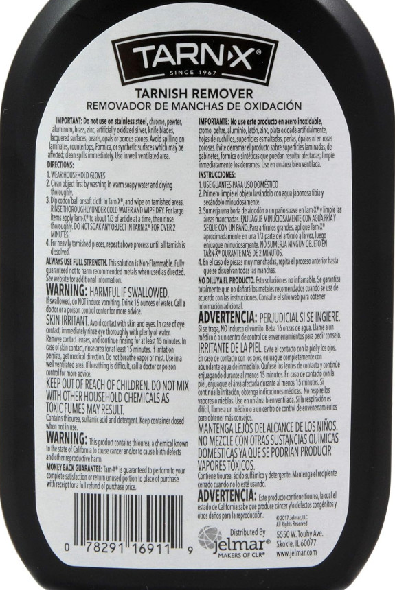 Tarnish Remover for Jewelry & Silverware, 12 Ounce Liquid Cleaner Bottle