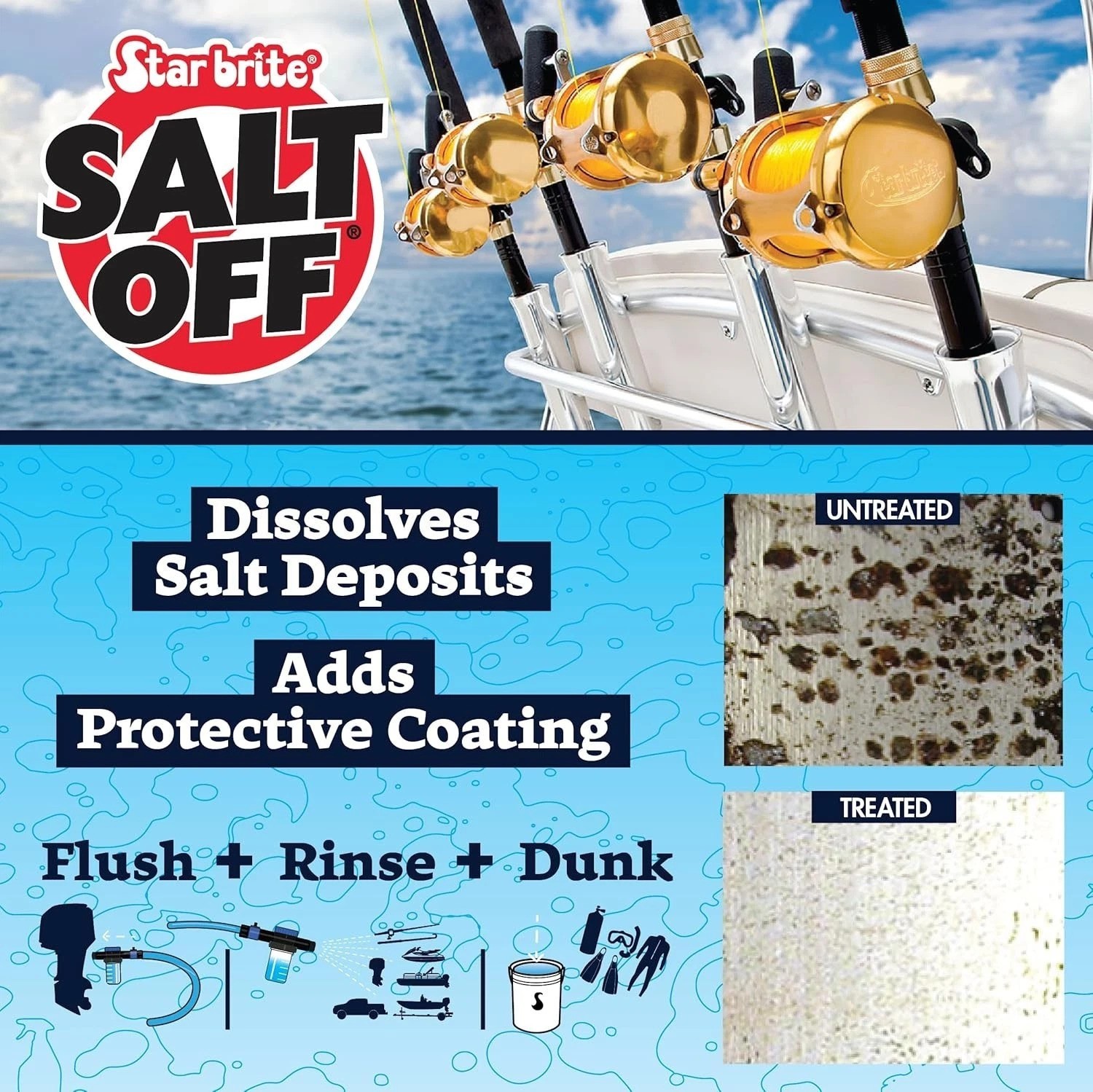 Salt Off Concentrate Salt & Engine Flush 128 OZ Gallon for Boats, Vehicles, T…