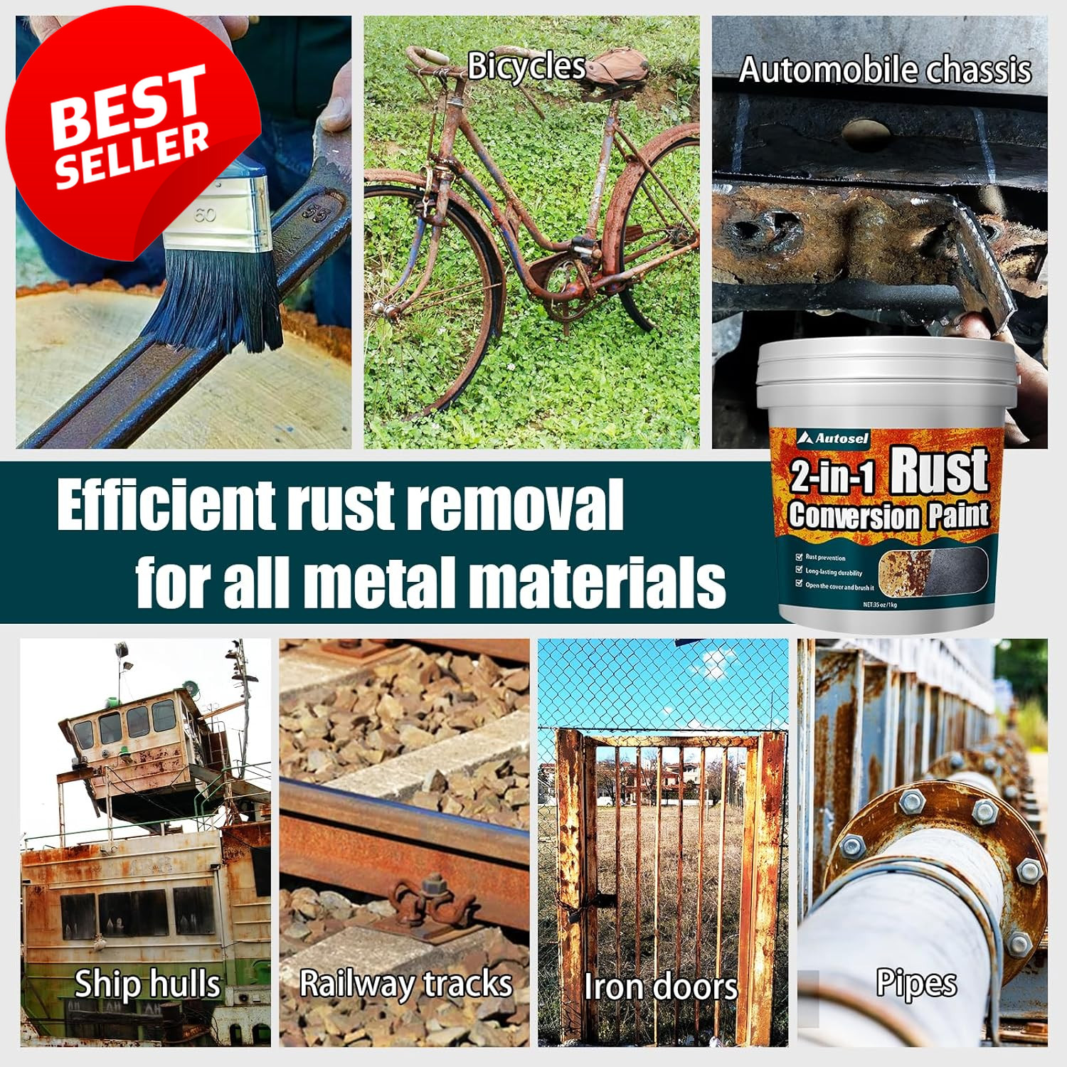 2-in-1 Rust Converter Metal Primer 35oz Heat Resistant Auto Marine – US