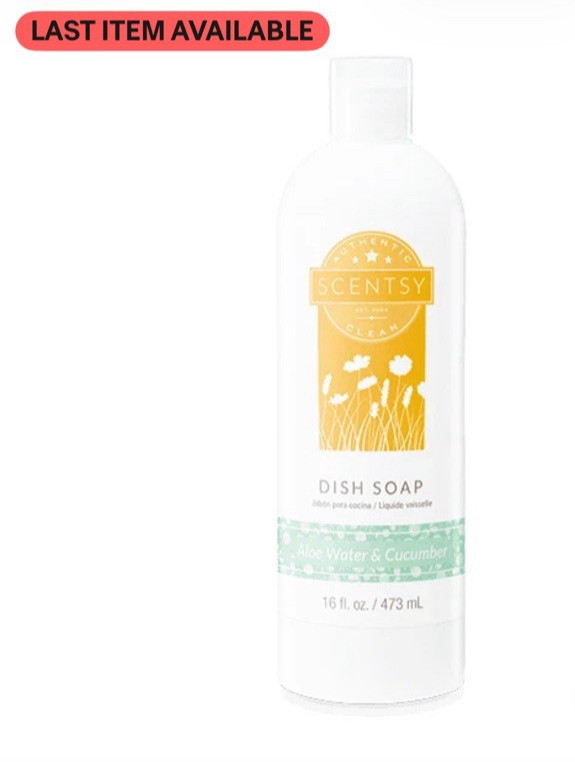 Scentsy Dish Soap Aloe Water & Cucumber Scent 16 fl. oz. Retired NEW