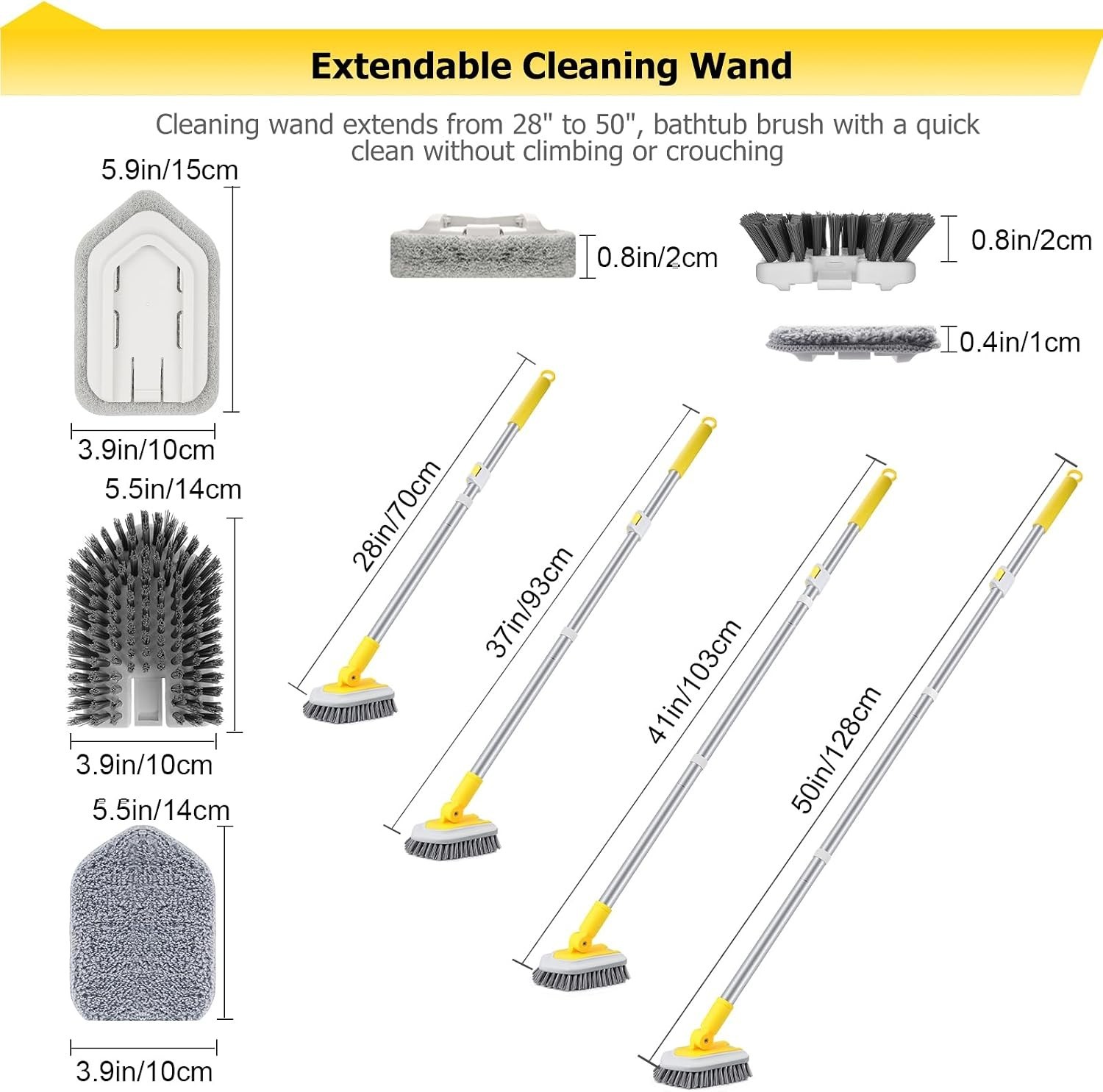 3-in-1 Shower and Tile Scrub Brush with Locking Head – Ideal for All Surfaces