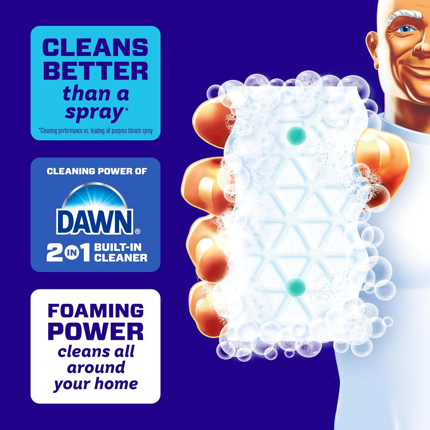 Magic Eraser Foaming Sponge, All Purpose Cleaner, Dawn Cleaning Power, Ultra Foa