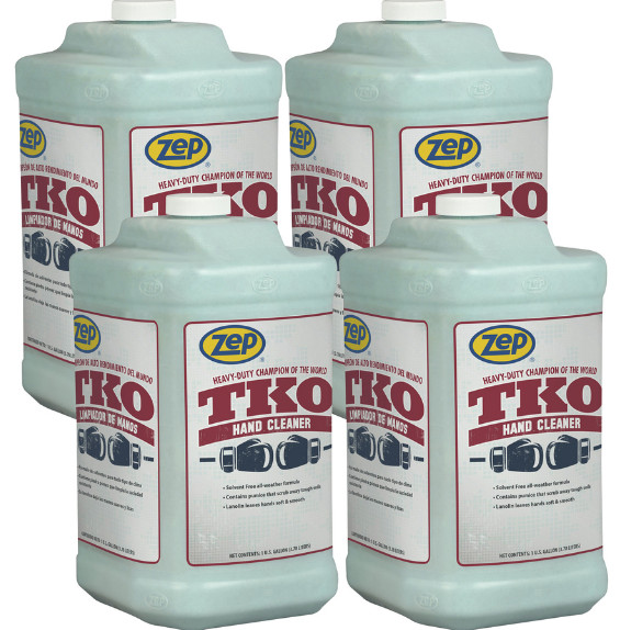 Zep TKO Heavy-Duty Industrial Gritted Hand Cleaner Lemon Solvent-free 1 Gal 4/PK