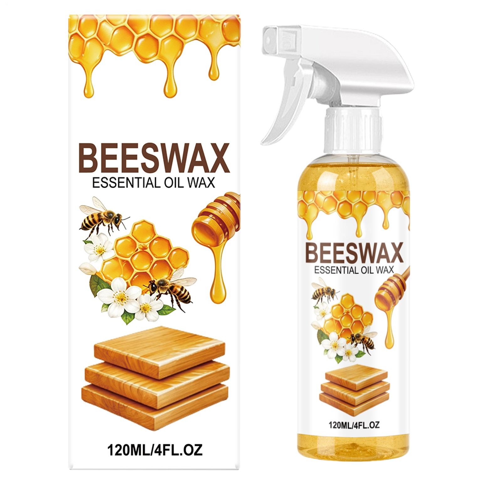 Beeswax Spray Essential Oil Wax,Multi-Purpose Furniture Polish,Wood Care Spray