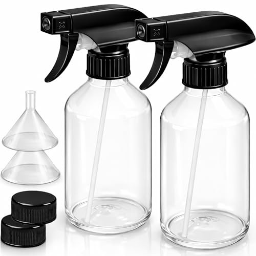 2 Pack Plastic Spray Bottles 10 oz Adjustable Nozzle Leak Proof Cleaning Plant