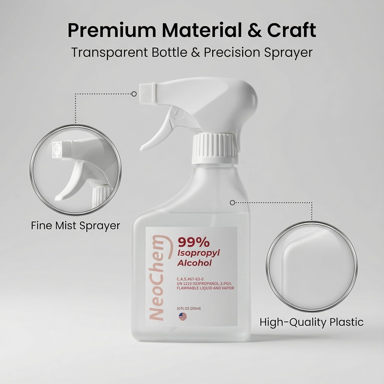 99% Isopropyl Alcohol Spray for Surface Cleaning – USP Grade -10 fl oz
